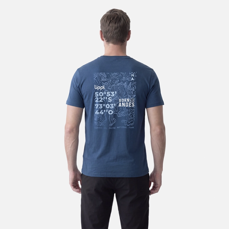 POLERA HOMBRE ULMO BACK PRINT T-SHIRT AZUL OSCURO LIPPI V27 - 2