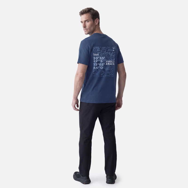 POLERA HOMBRE ULMO BACK PRINT T-SHIRT AZUL OSCURO LIPPI V27 - 5