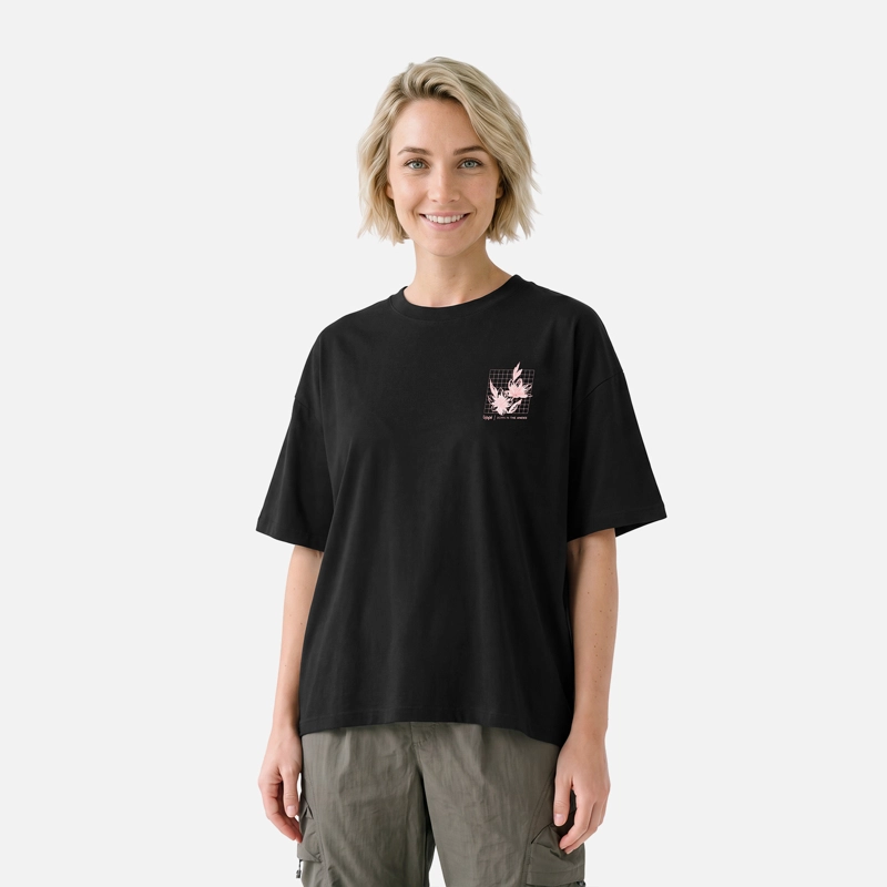 POLERA MUJER ULMO FRONT PRINT SORONA T-SHIRT NEGRO LIPPI V27 - 1