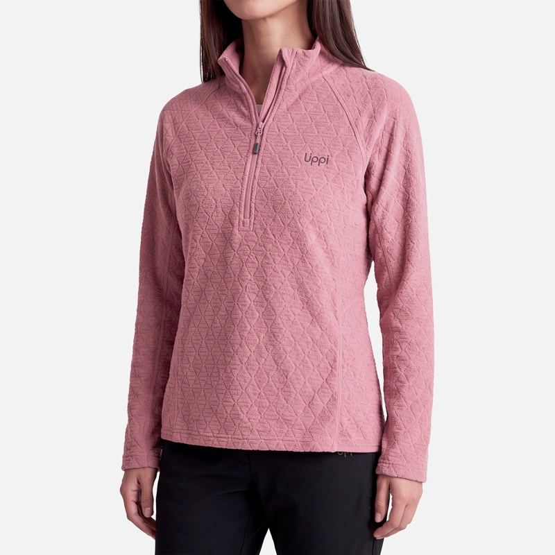 POLERON MUJER JACARANDA NANO-F 1/4 ZIP ROSA OSCURO LIPPI V27 - 3