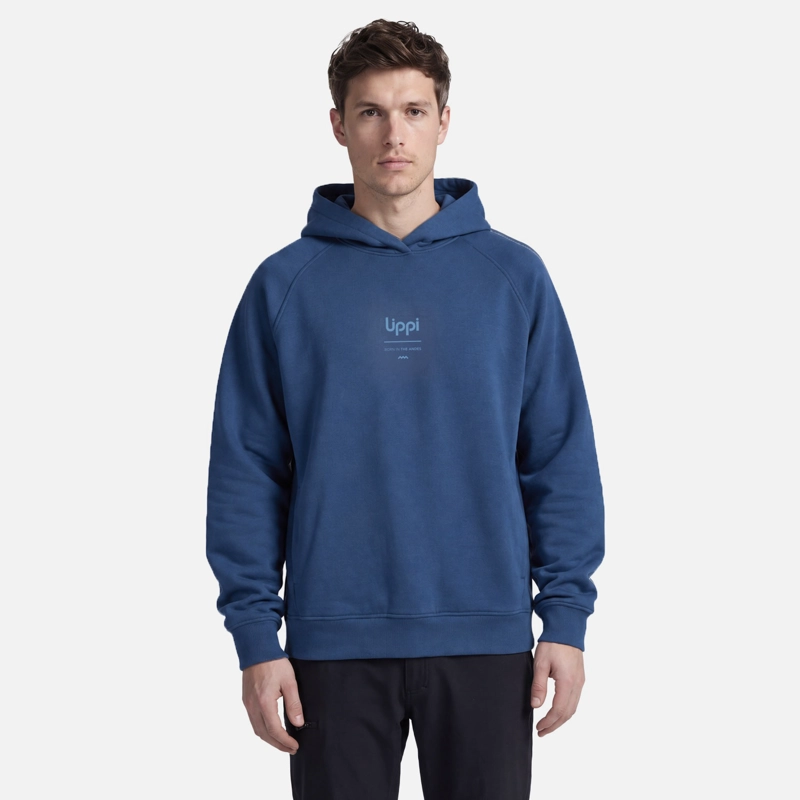 POLERON HOMBRE ULMO BACK PRINT HOODY SWEATSHIRT  AZUL OSCURO LIPPI V27 - 1