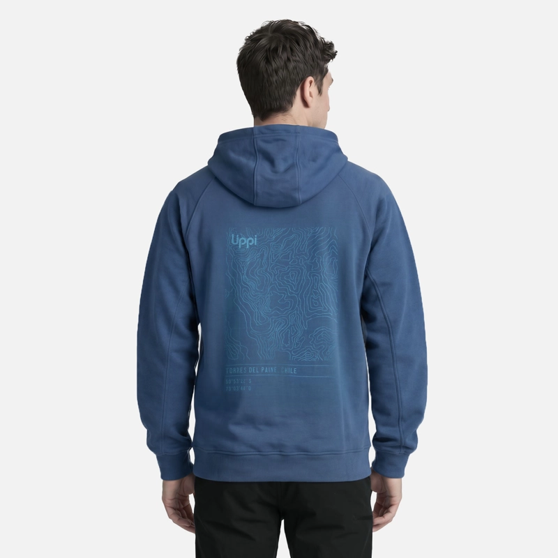 POLERON HOMBRE ULMO BACK PRINT HOODY SWEATSHIRT  AZUL OSCURO LIPPI V27 - 2
