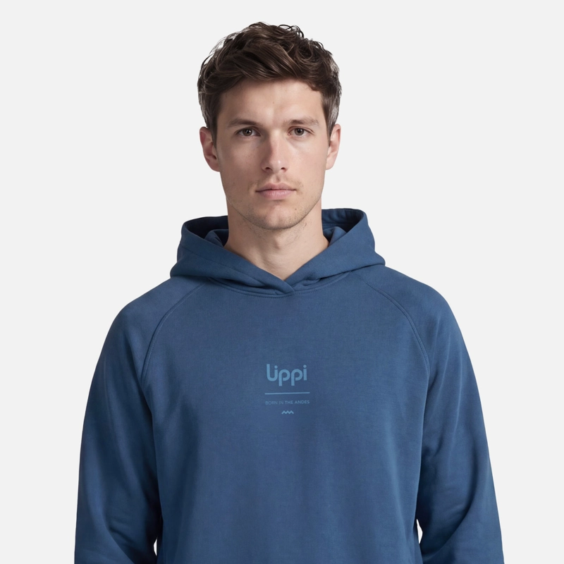 POLERON HOMBRE ULMO BACK PRINT HOODY SWEATSHIRT  AZUL OSCURO LIPPI V27 - 3