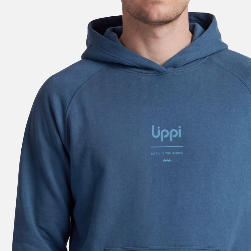 POLERON HOMBRE ULMO BACK PRINT HOODY SWEATSHIRT  AZUL OSCURO LIPPI V27 - 4