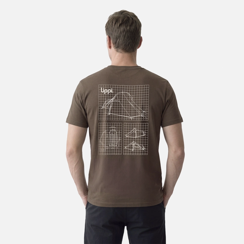 POLERA HOMBRE ULMO BACK PRINT T-SHIRT CAFE LIPPI V27 - 2