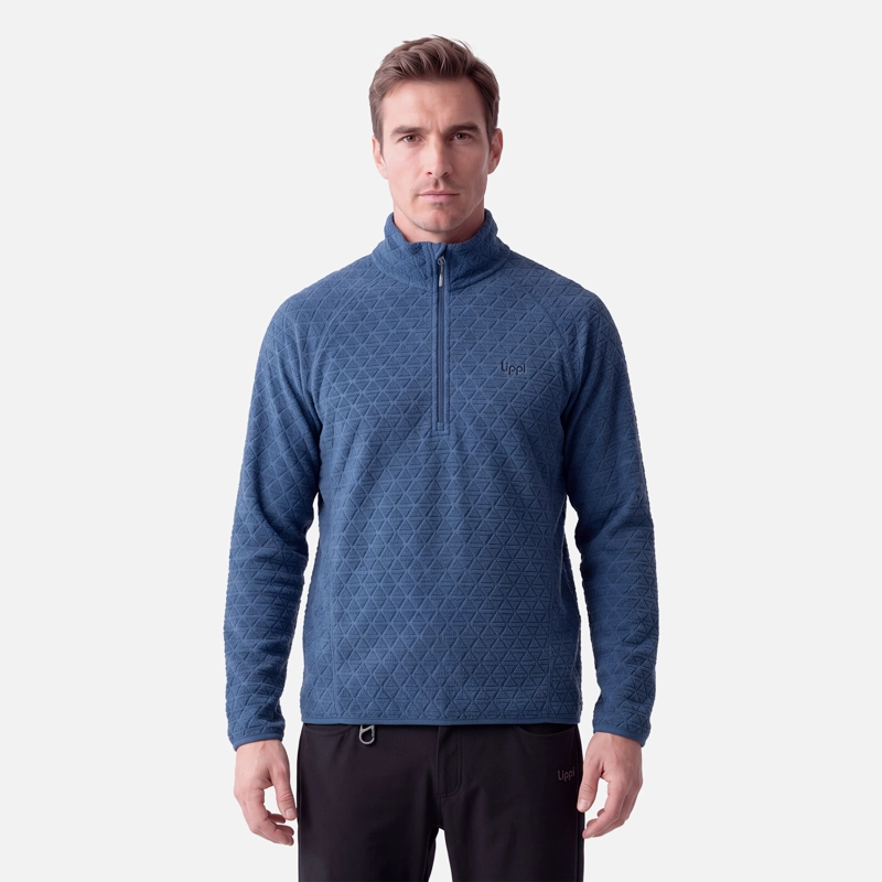 POLERON HOMBRE JACARANDA NANO-F 1/4 ZIP AZUL OSCURO LIPPI V27 - 1