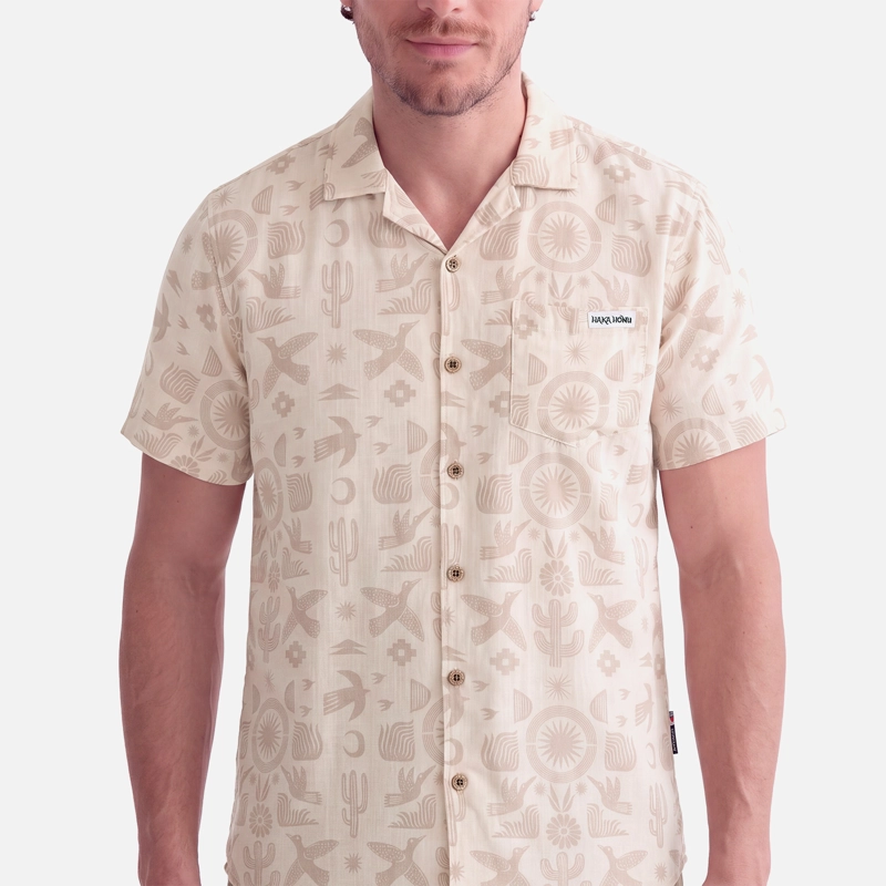 CAMISA HOMBRE LINAJE PRINT TAUPE HAKA HONU V27 - 3