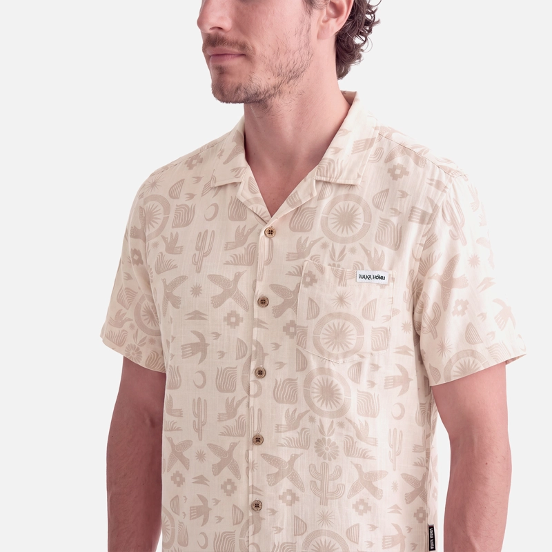 CAMISA HOMBRE LINAJE PRINT TAUPE HAKA HONU V27 - 4