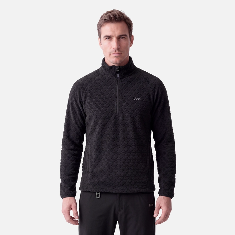 POLERON HOMBRE JACARANDA NANO-F 1/4 ZIP NEGRO LIPPI V27 - 1