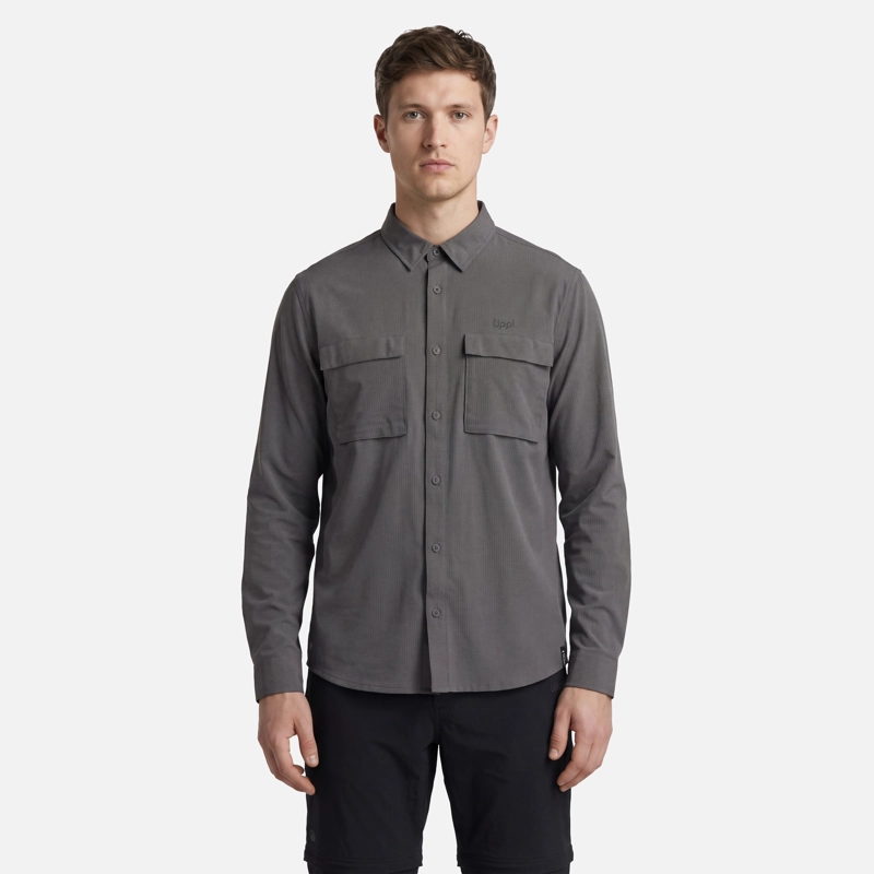 CAMISA HOMBRE ROSSELOT LONG SLEEVE Q-DRY SHIRT GRIS MEDIO LIPPI V27 - 1