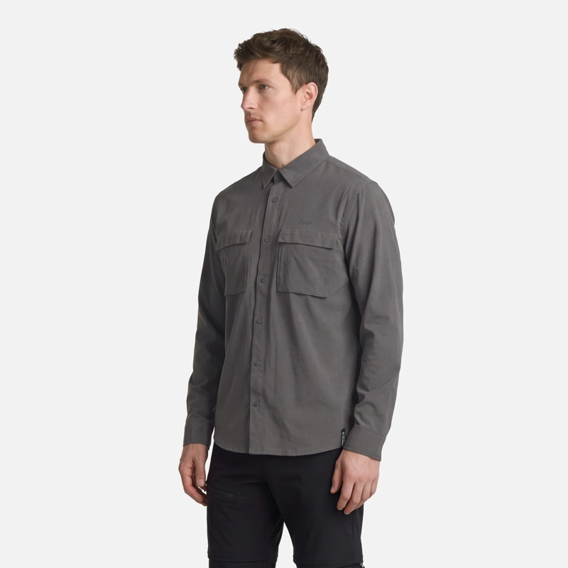 CAMISA HOMBRE ROSSELOT LONG SLEEVE Q-DRY SHIRT GRIS MEDIO LIPPI V27 - 2