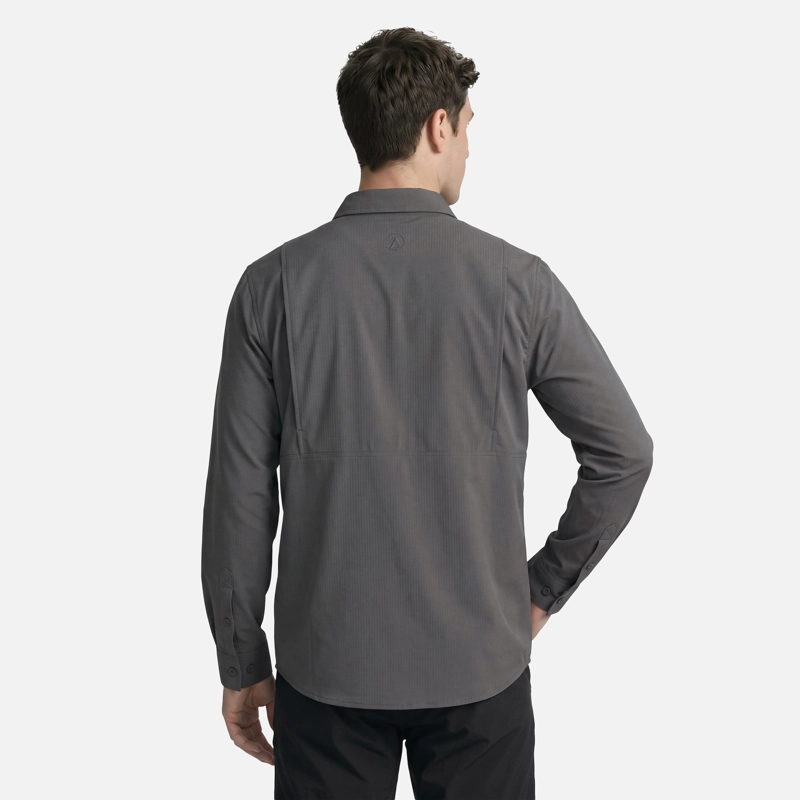 CAMISA HOMBRE ROSSELOT LONG SLEEVE Q-DRY SHIRT GRIS MEDIO LIPPI V27 - 3