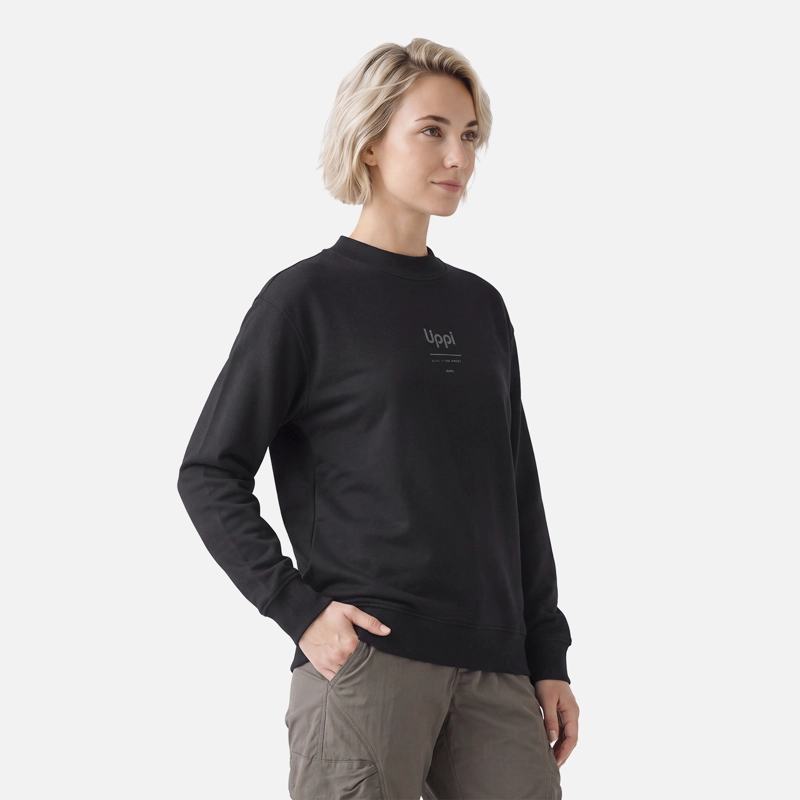 POLERON MUJER ULMO CREWNECK SWEATSHIRT NEGRO LIPPI V27 - 2