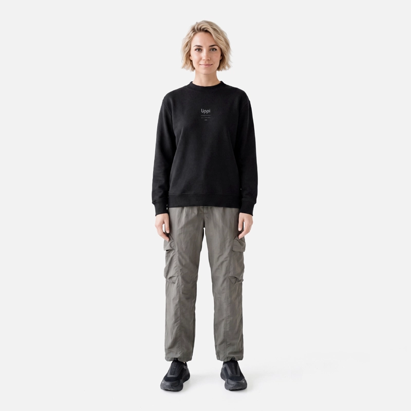POLERON MUJER ULMO CREWNECK SWEATSHIRT NEGRO LIPPI V27 - 5