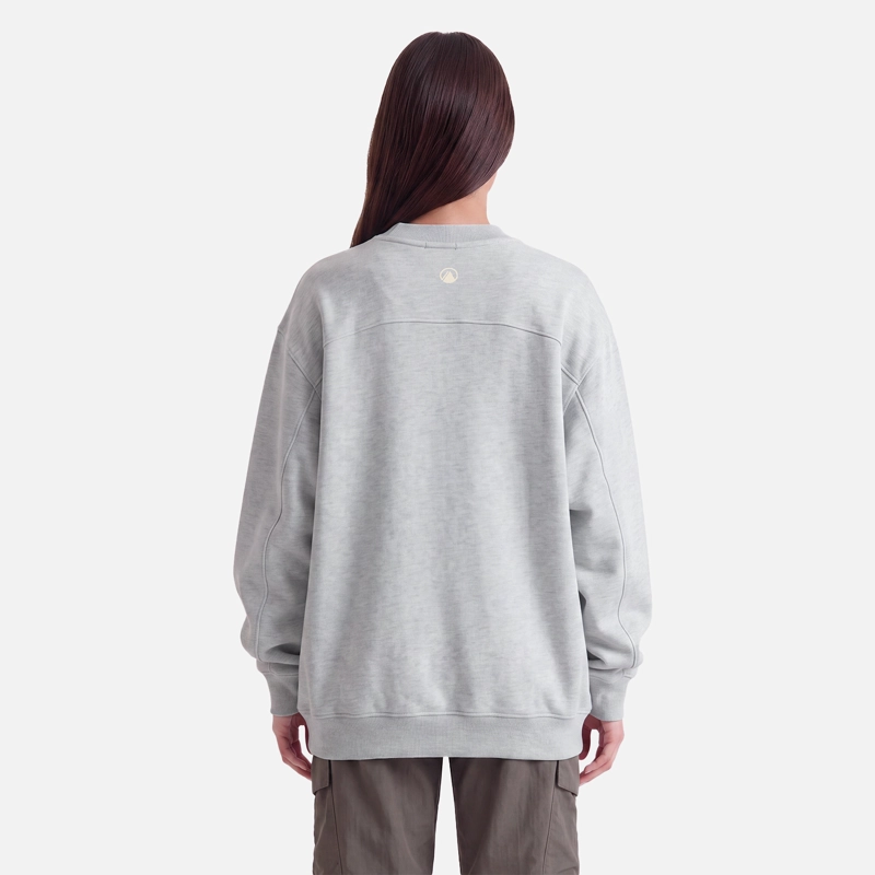 POLERON MUJER ULMO CREWNECK SWEATSHIRT GRIS MELANGE LIPPI V27 - 2