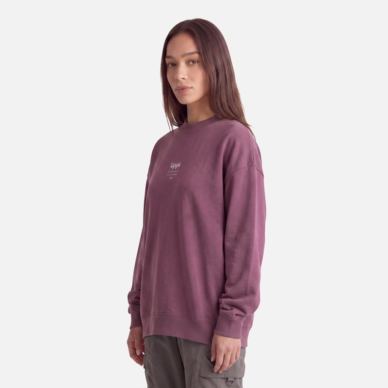 POLERON MUJER ULMO CREWNECK SWEATSHIRT VINO LIPPI V27 - 2