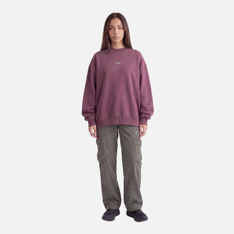 POLERON MUJER ULMO CREWNECK SWEATSHIRT VINO LIPPI V27 - 5