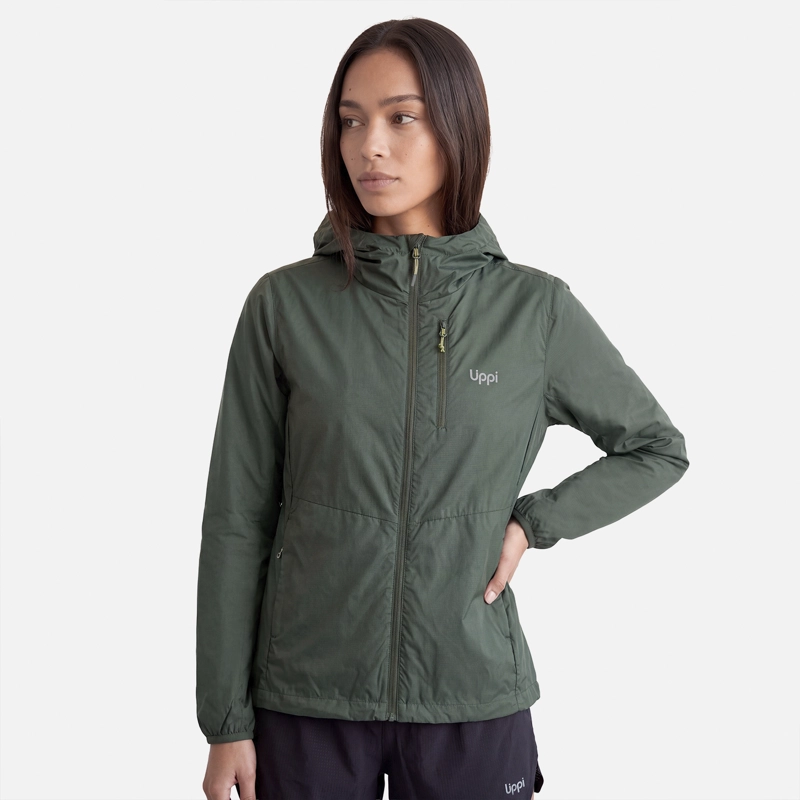 CHAQUETA MUJER NIGHTFALL SL WINDBREAKER HOODY JACKET VERDE MILITAR LIPPI V27 - 1