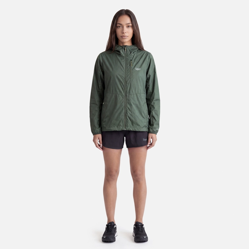 CHAQUETA MUJER NIGHTFALL SL WINDBREAKER HOODY JACKET VERDE MILITAR LIPPI V27 - 4