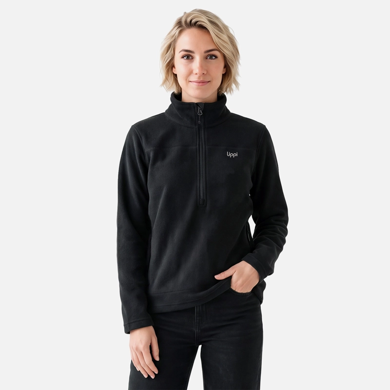 POLAR MUJER ELEMENTAL THERM-PRO 1/4 ZIP NEGRO LIPPI V27 - 1
