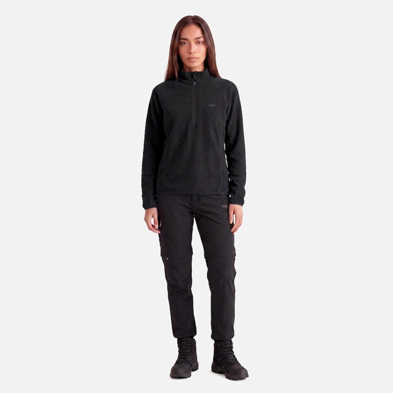POLERON MUJER JACARANDA NANO-F 1/4 ZIP NEGRO LIPPI V27 - 2