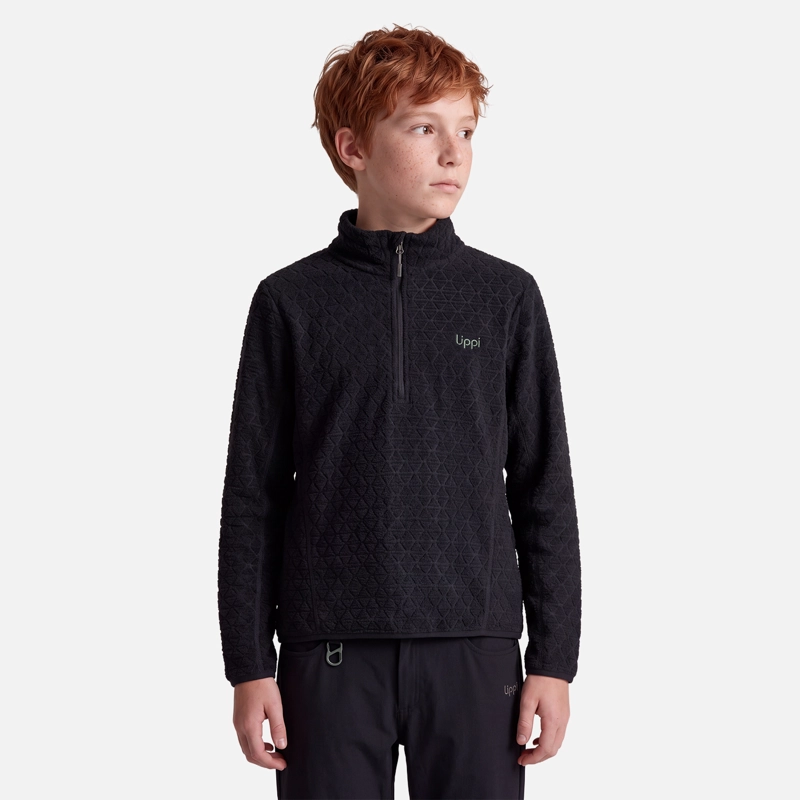 POLERON TEEN BOY JACARANDA NANO-F 1/4 ZIP NEGRO LIPPI V27 - 1