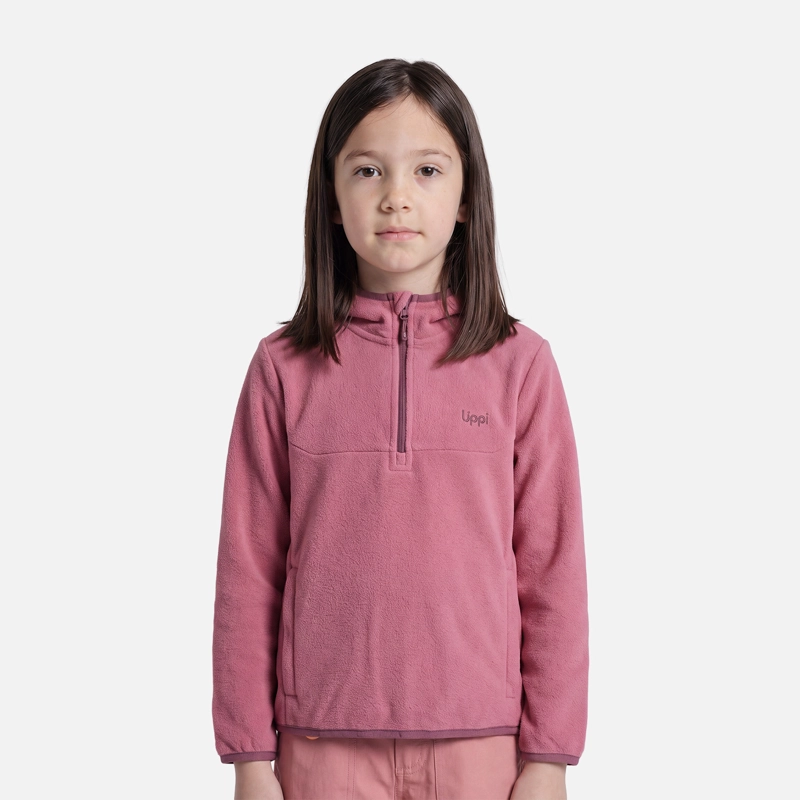 POLAR NIÑA E-ONE THERM-PRO 1/4 ZIP HOODY ROSA OSCURO LIPPI V27 - 1