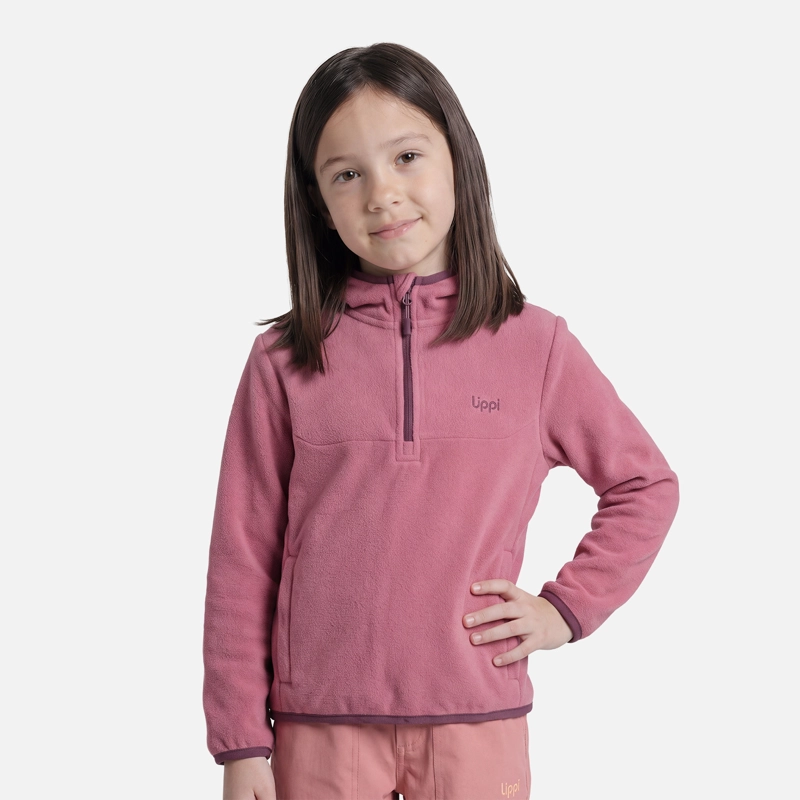 POLAR NIÑA E-ONE THERM-PRO 1/4 ZIP HOODY ROSA OSCURO LIPPI V27 - 2