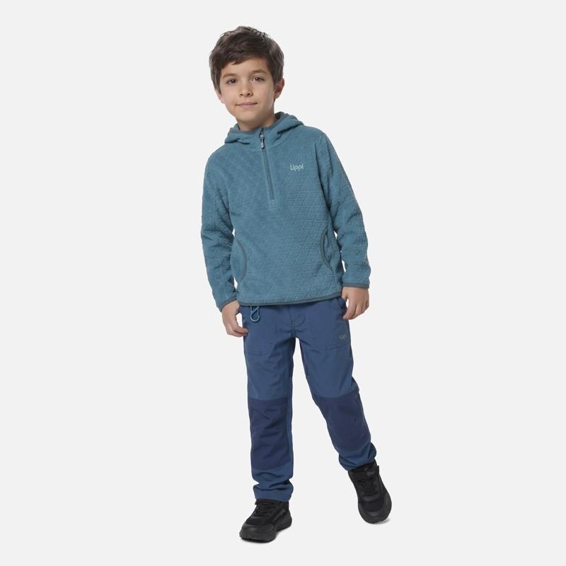POLERON NIÑO SALTAMONTES NANO-F 1/4 ZIP HOODY PETROLEO CLARO LIPPI V27 - 3
