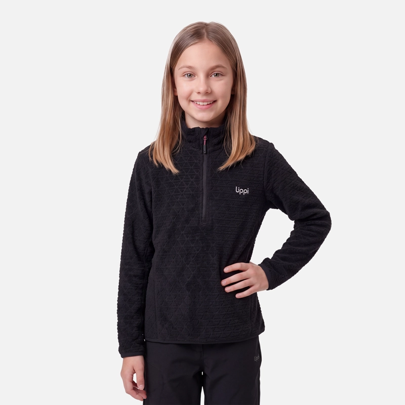 POLERON TEEN GIRL JACARANDA NANO-F 1/4 ZIP NEGRO LIPPI V27 - 1