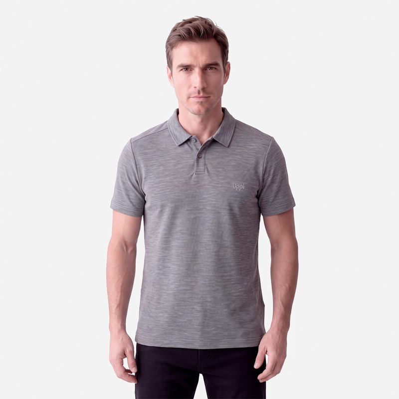 POLERA HOMBRE B-CLASSIC SEAMLESS POLO GRIS MELANGE LIPPI V27 - 1