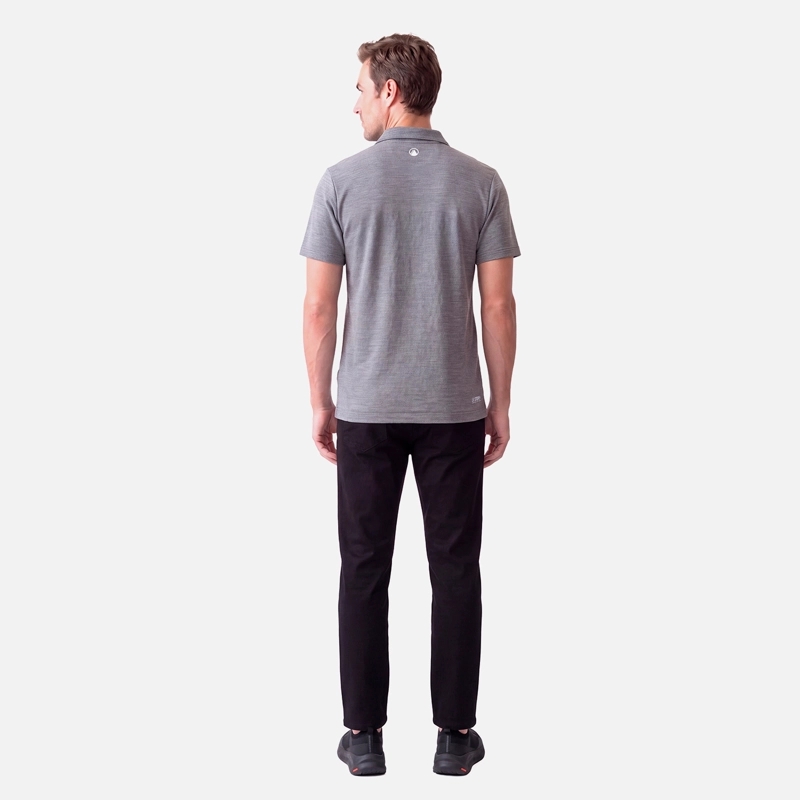 POLERA HOMBRE B-CLASSIC SEAMLESS POLO GRIS MELANGE LIPPI V27 - 4