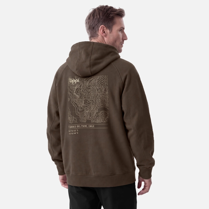 POLERON HOMBRE ULMO BACK PRINT HOODY SWEATSHIRT  CAFE LIPPI V27 - 2