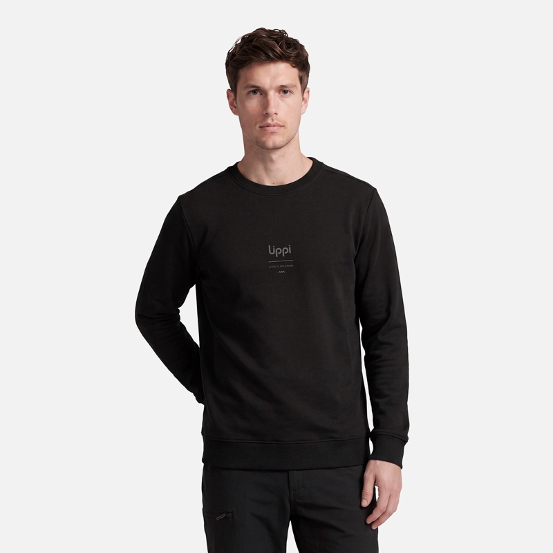 POLERON HOMBRE ULMO CREWNECK SWEATSHIRT NEGRO LIPPI V27 - 1