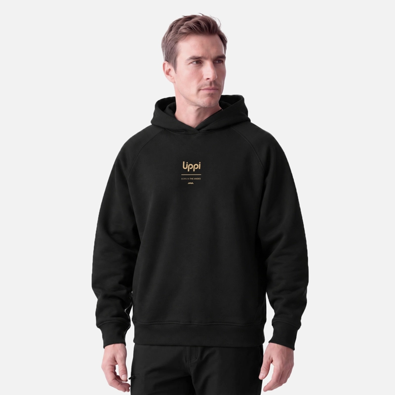 POLERON HOMBRE ULMO BACK PRINT HOODY SWEATSHIRT  NEGRO LIPPI V27 - 1