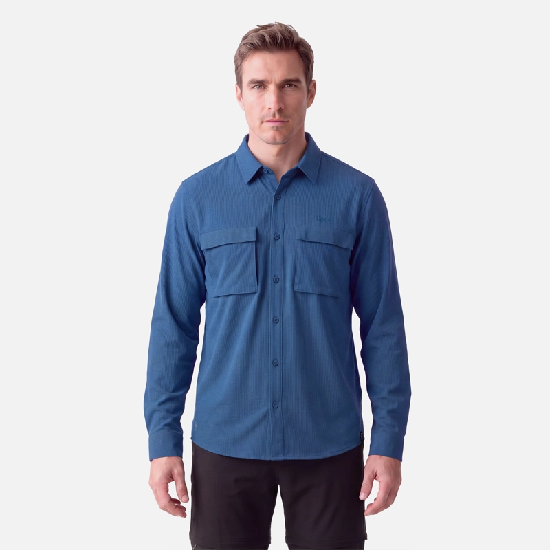 CAMISA HOMBRE ROSSELOT LONG SLEEVE Q-DRY SHIRT AZUL OSCURO LIPPI V27 - 1