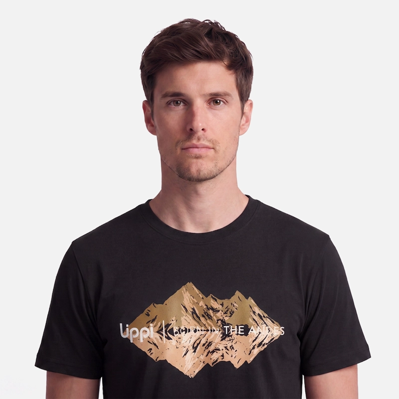 POLERA HOMBRE ULMO FRONT PRINT T-SHIRT NEGRO LIPPI V27 - 3