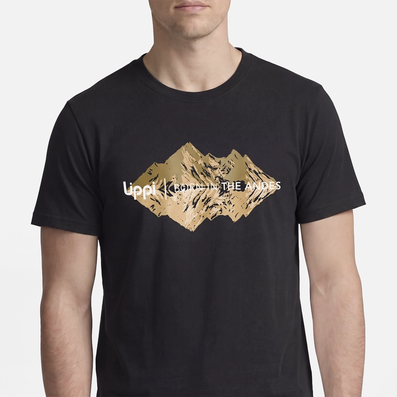 POLERA HOMBRE ULMO FRONT PRINT T-SHIRT NEGRO LIPPI V27 - 4