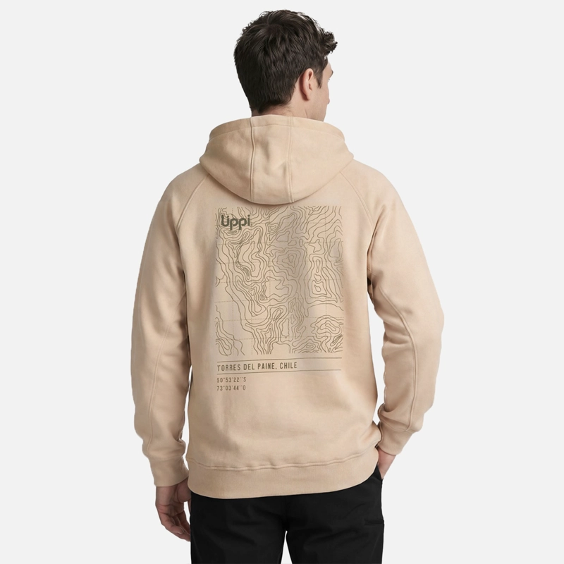 POLERON HOMBRE ULMO BACK PRINT HOODY SWEATSHIRT  TAUPE LIPPI V27 - 2