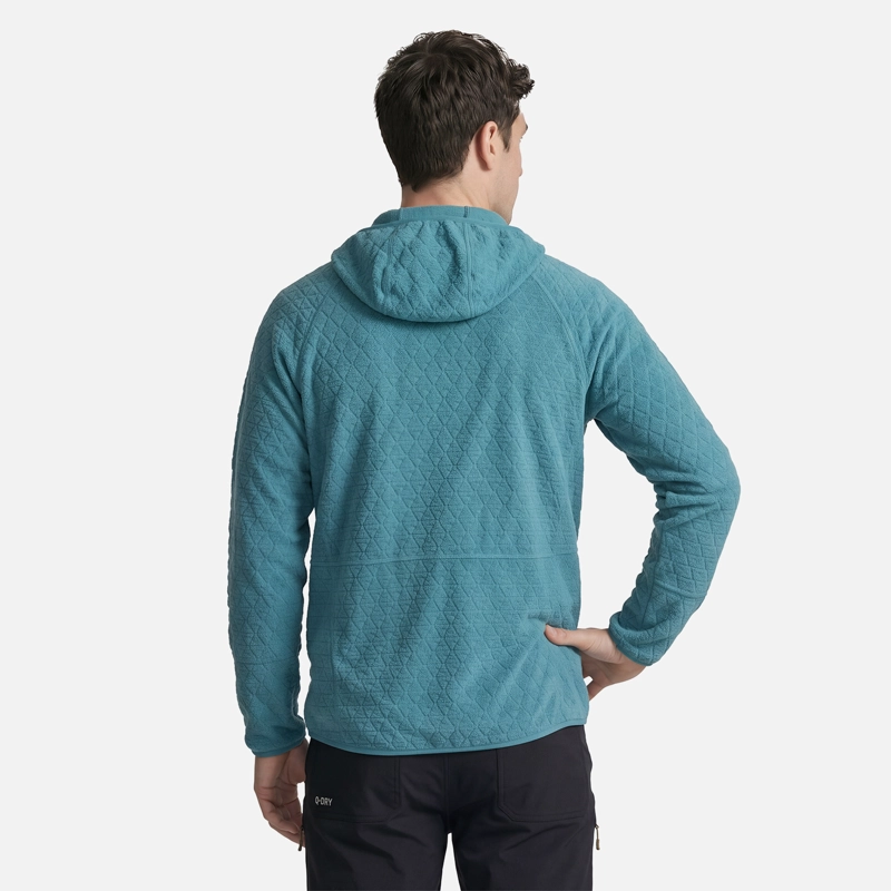 POLERON HOMBRE JACARANDA NANO-F 1/4 ZIP HOODY PETROLEO CLARO LIPPI V27 - 2
