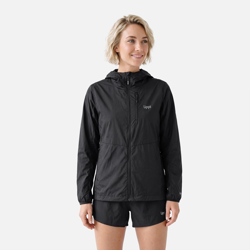 CHAQUETA MUJER NIGHTFALL SL WINDBREAKER HOODY JACKET NEGRO LIPPI V27 - 1