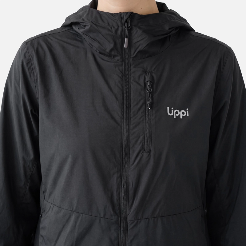 CHAQUETA MUJER NIGHTFALL SL WINDBREAKER HOODY JACKET NEGRO LIPPI V27 - 3