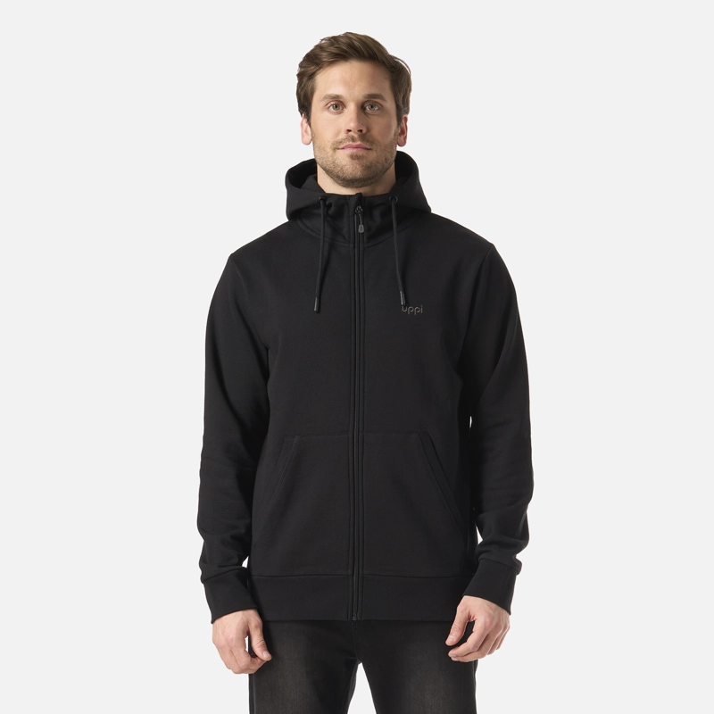 POLERON HOMBRE ULMO FULL ZIP HOODY SWEATSHIRT NEGRO LIPPI V27 - 1