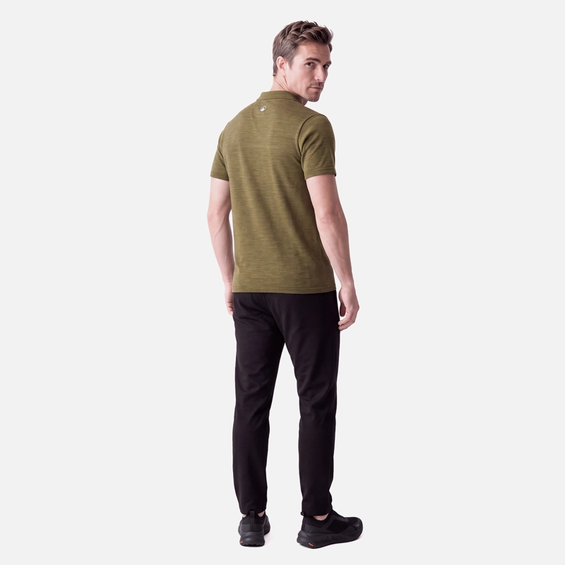 POLERA HOMBRE B-CLASSIC SEAMLESS POLO VERDE OLIVA LIPPI V27 - 4