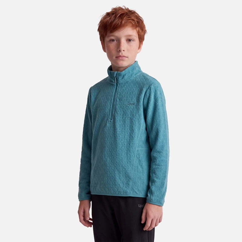 POLERON TEEN BOY JACARANDA NANO-F 1/4 ZIP PETROLEO CLARO LIPPI V27 - 1