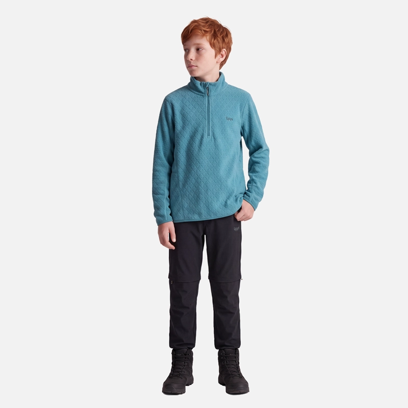 POLERON TEEN BOY JACARANDA NANO-F 1/4 ZIP PETROLEO CLARO LIPPI V27 - 2