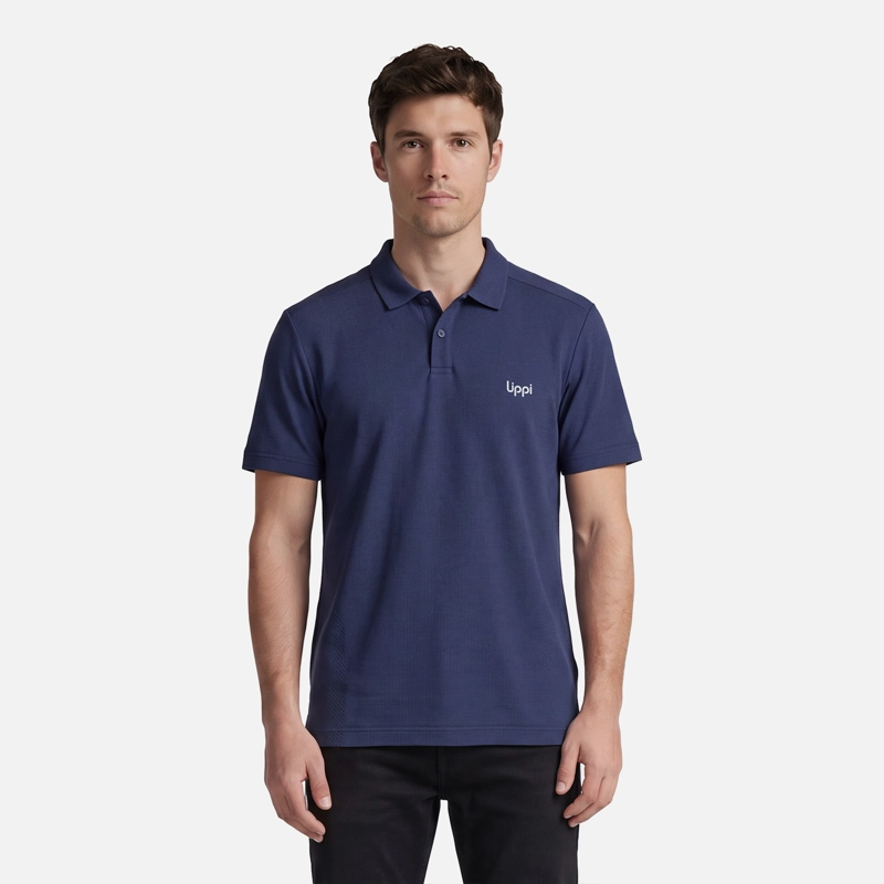 POLERA HOMBRE B-CLASSIC SEAMLESS POLO AZUL OSCURO LIPPI V27 - 1