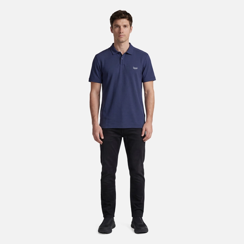 POLERA HOMBRE B-CLASSIC SEAMLESS POLO AZUL OSCURO LIPPI V27 - 4