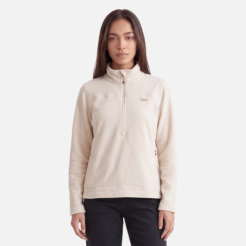 POLAR MUJER ELEMENTAL THERM-PRO 1/4 ZIP BEIGE LIPPI V27 - 1