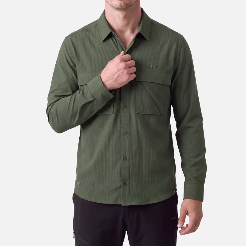 CAMISA HOMBRE ROSSELOT LONG SLEEVE Q-DRY SHIRT VERDE MILITAR LIPPI V27 - 3